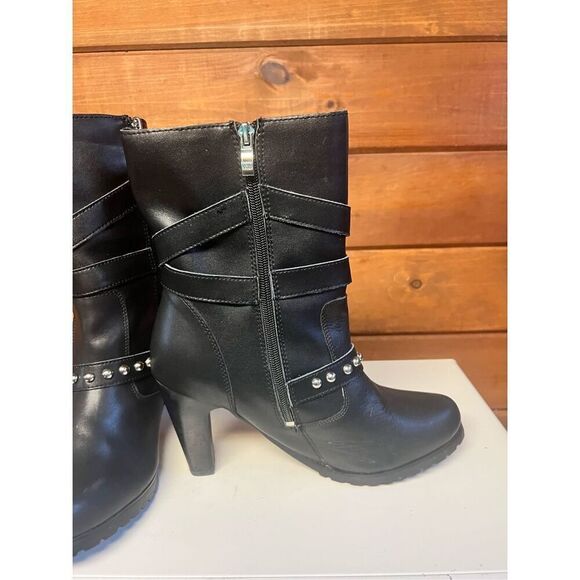 Ride Tec Women's 3 Buckle Riding Boots - Black* Leather * Heeled * Sz 10 - Picture 7 of 10